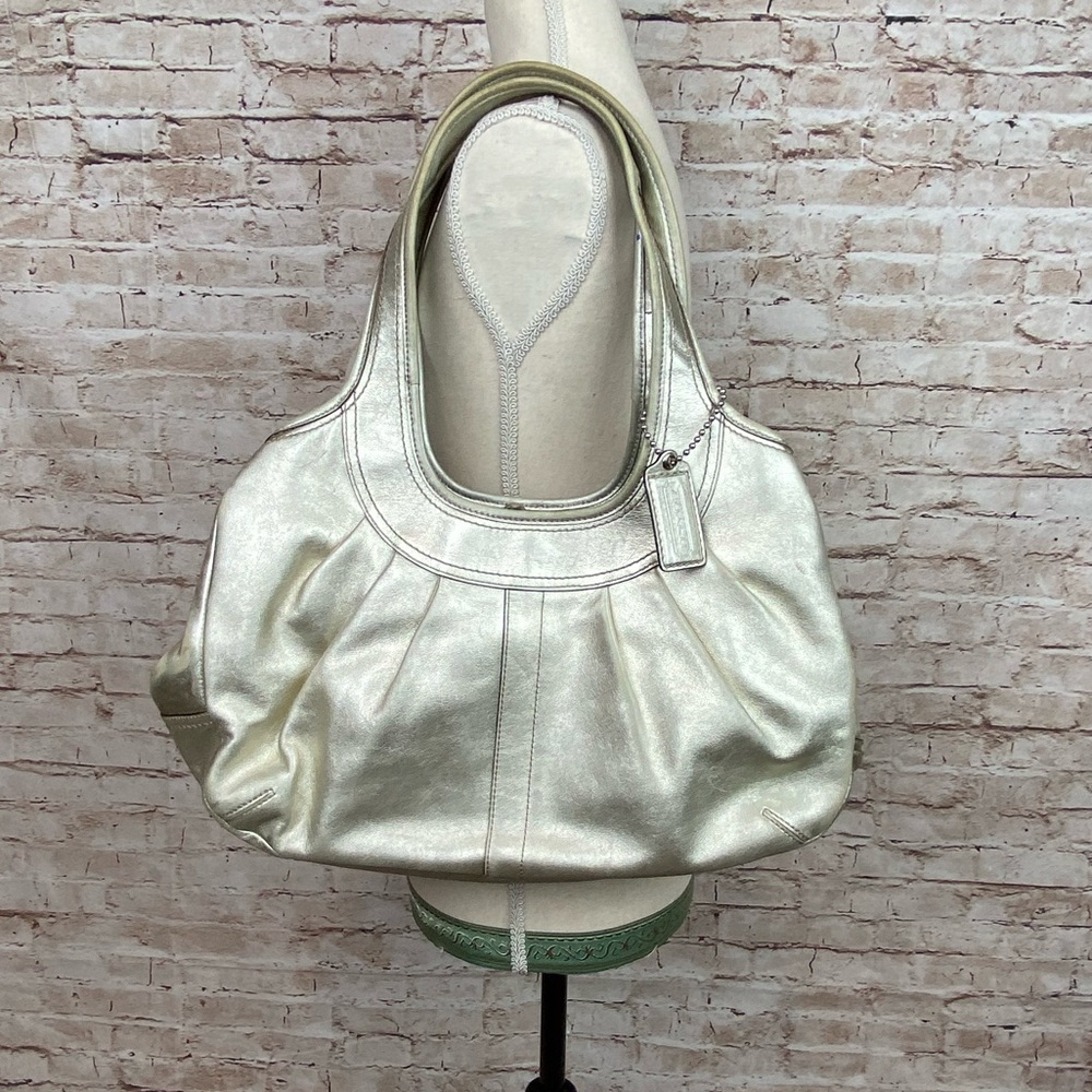 FINAL SALE‼️ Coach ergo gold Metallic leather bag